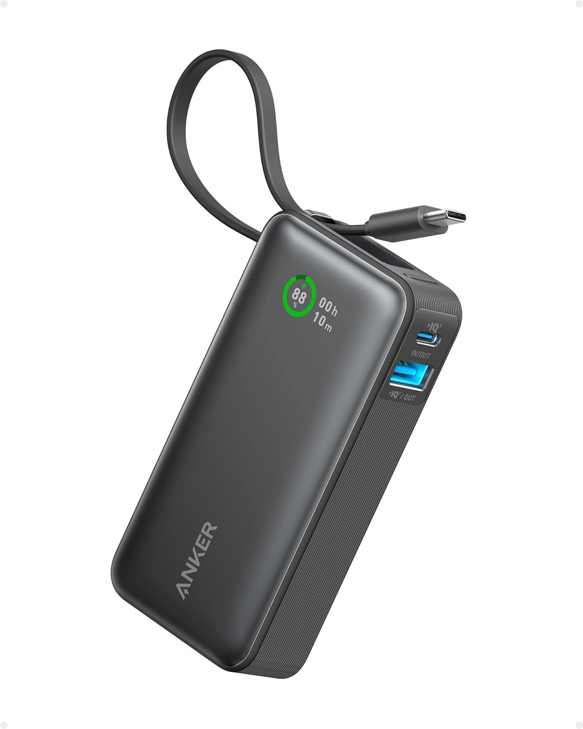 Anker Nano Power Bank (10.000 mAh, 30W, eingebautes USB-C-Kabel)
