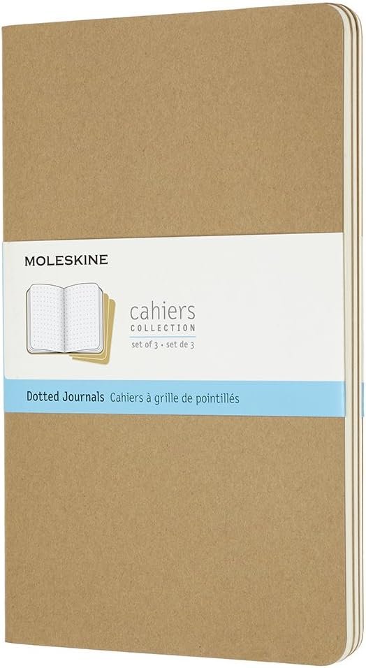 Moleskine Cahier Journal 3-Pack (Large, Kraft, Dotted)